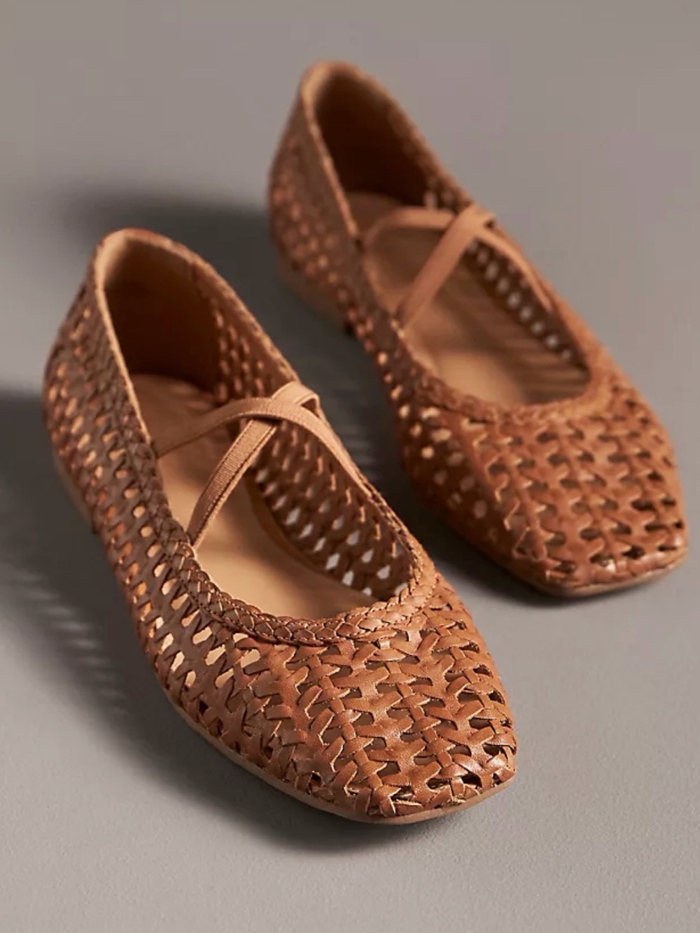 New Anthropologie Kierstan Leather Woven Flats Size 40 (9-9.5)